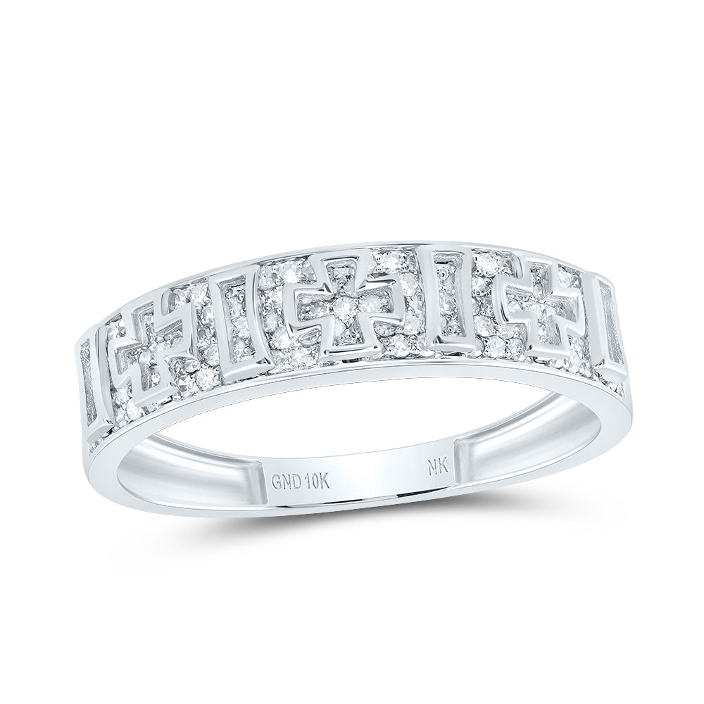 1/2CTW-DIA NK CROME CROSS MENS RING 10 Daisy Joyeria