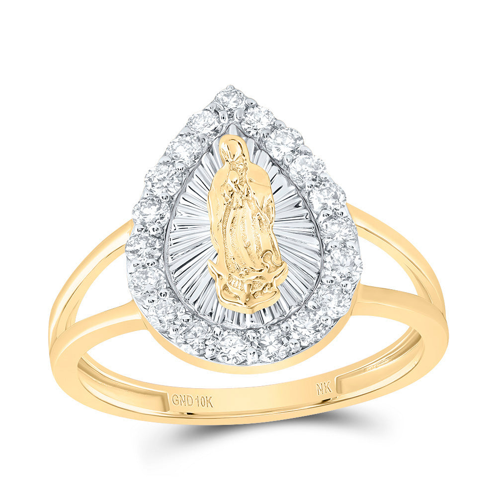1/2CTW-DIA NK FASHION VIRGIN MOTHER MARY PEAR LADIES RING 7 Daisy Joyeria
