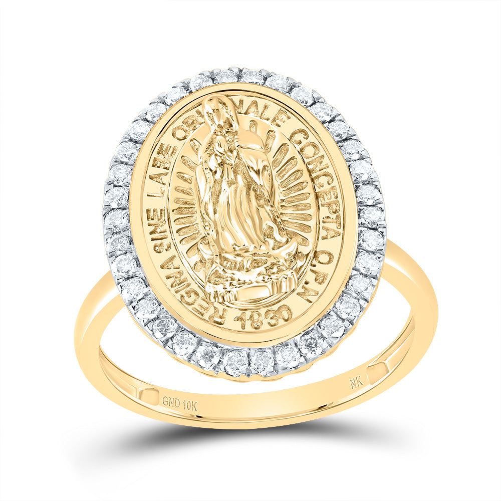 1/3CTW-DIA NK FASHION VIRGIN MOTHER MARY OVAL LADIES RING 7 Daisy Joyeria