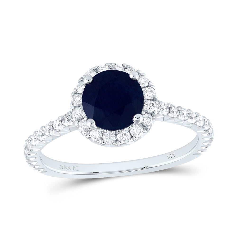 1/2CTW-DIA ANA M 6.5MM-RD-BS NAT GEM SINGLE HALO ENGAGEMENT RING 7 Daisy Joyeria