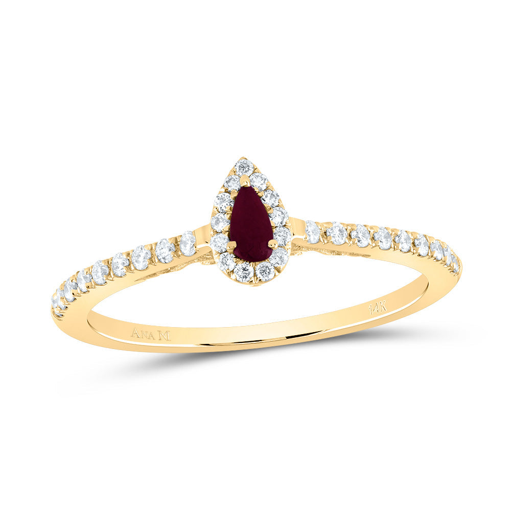 1/6CTW-DIA ANA M 4X2MM PS-RU NAT GEM PEAR RING 7 Daisy Joyeria