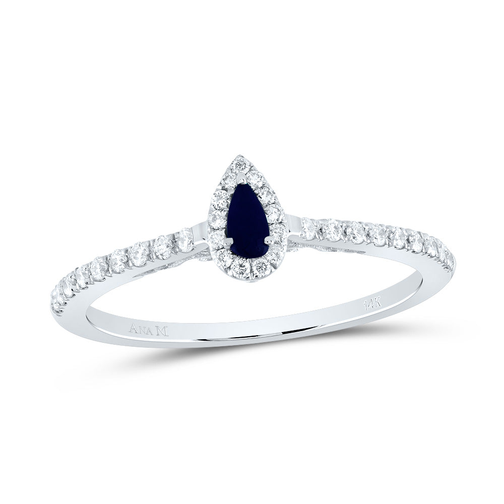 1/5CTW-DIA ANA M 4X2MM PS-BS NAT GEM PEAR RING 7 Daisy Joyeria