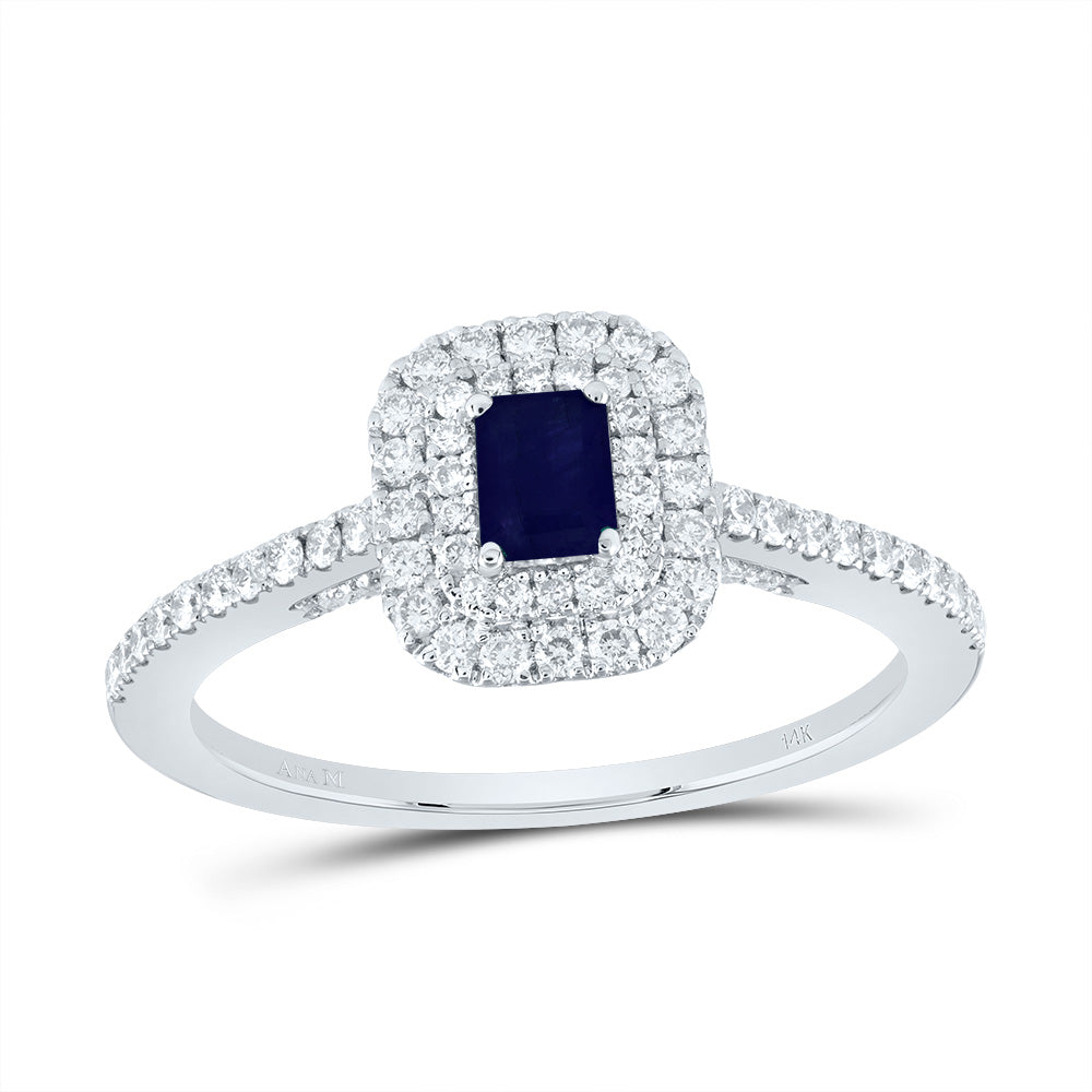 1/2CTW-DIA ANA M 4.2*3.2MM EM-BS NAT GEM EMERALD RING 7 Daisy Joyeria
