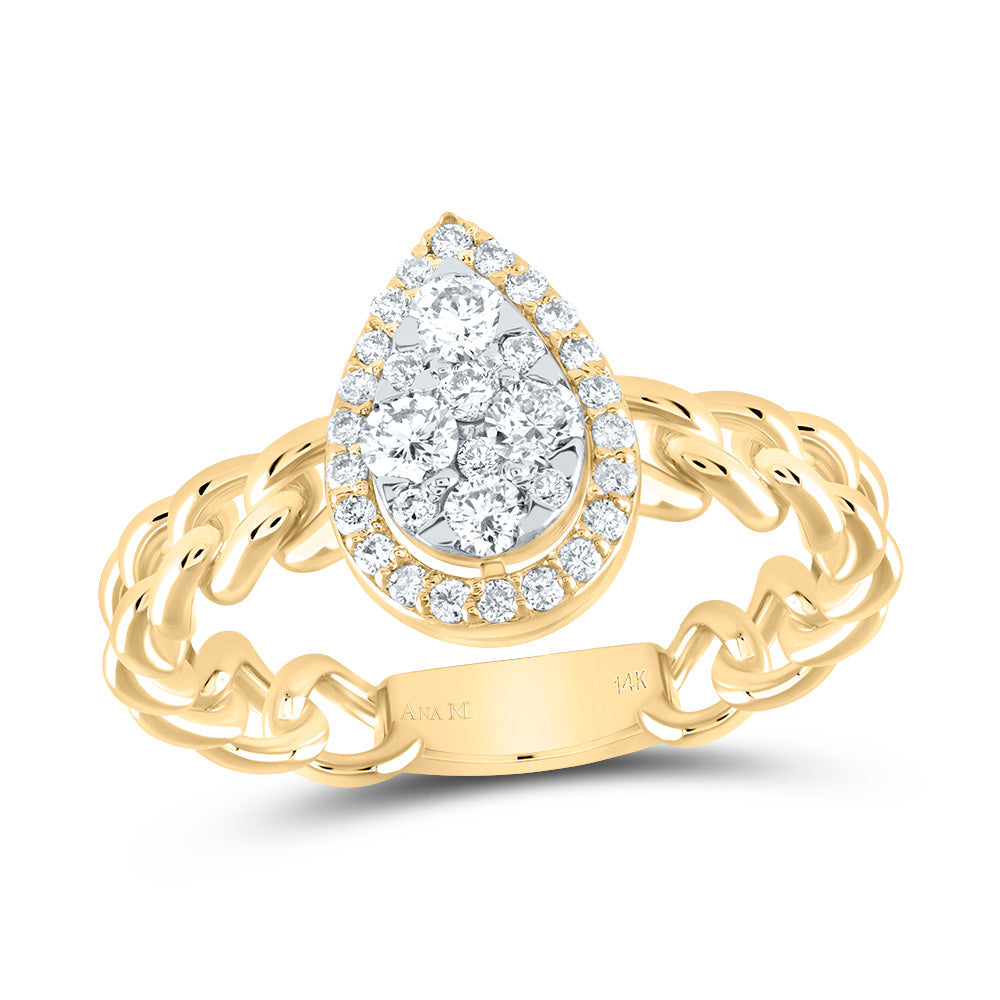 1/2CTW-DIA ANA M PEAR FASHION RING 7 Daisy Joyeria
