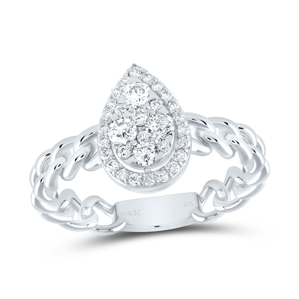 1/2CTW-DIA ANA M PEAR FASHION RING 7 Daisy Joyeria