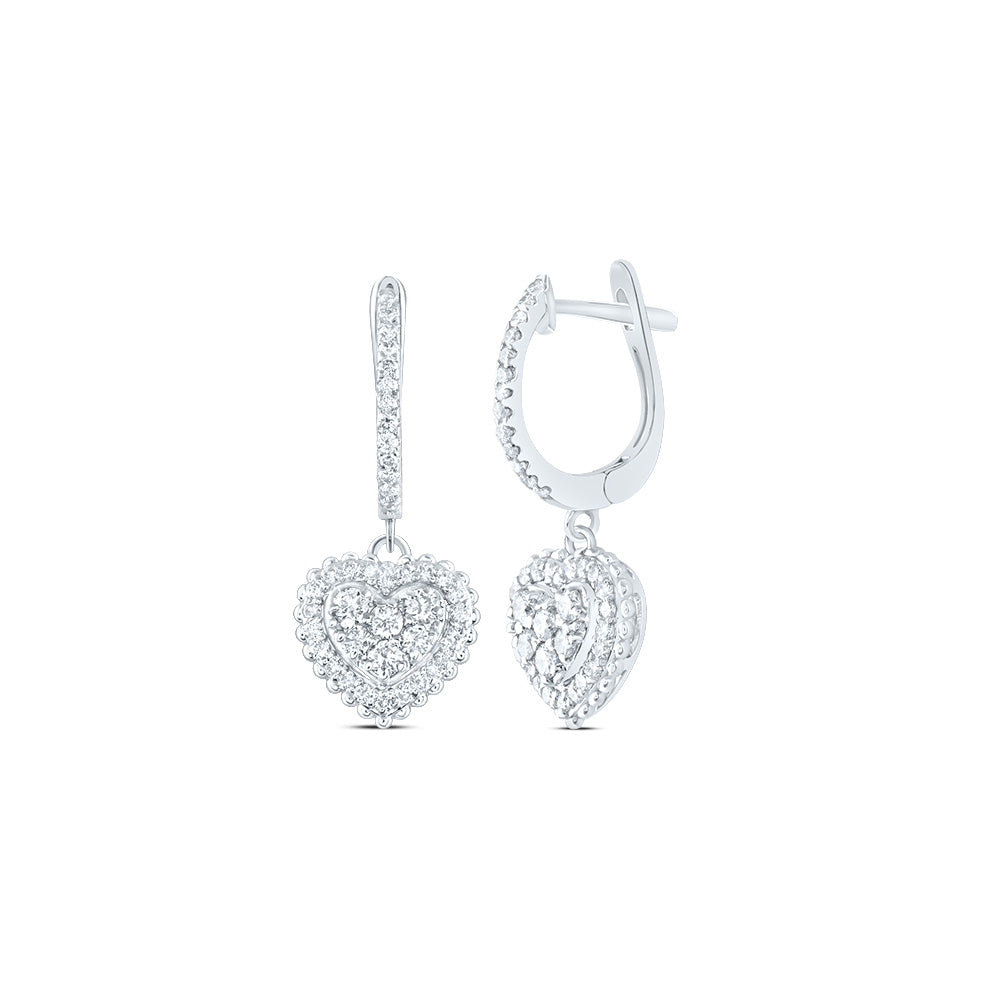 5/8CTW-NAT DIA ANA M FASHION HEART DANGLING EARRING Daisy Joyeria
