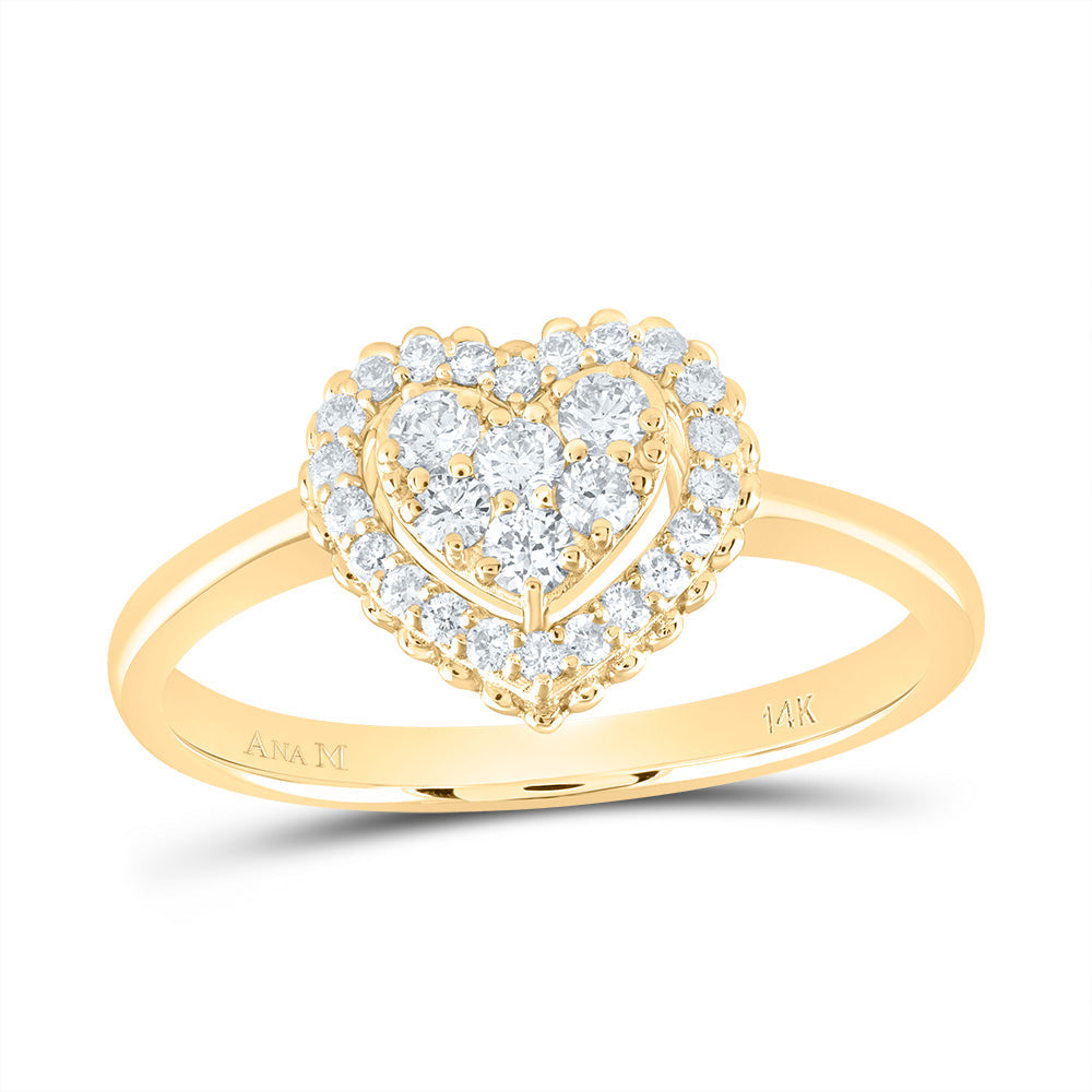 1/3CTW-NAT DIA ANA M FASHION HEART RING 7 Daisy Joyeria