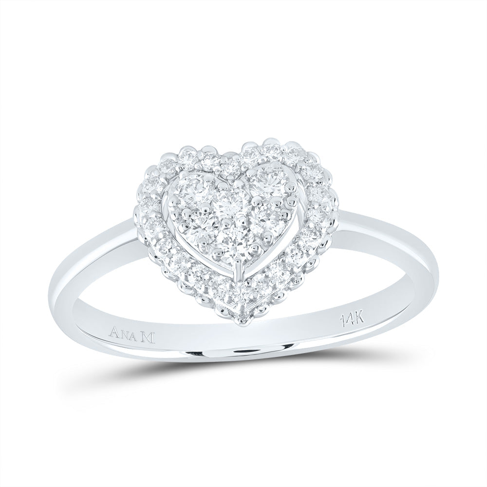 1/3CTW-NAT DIA ANA M FASHION HEART RING 7 Daisy Joyeria