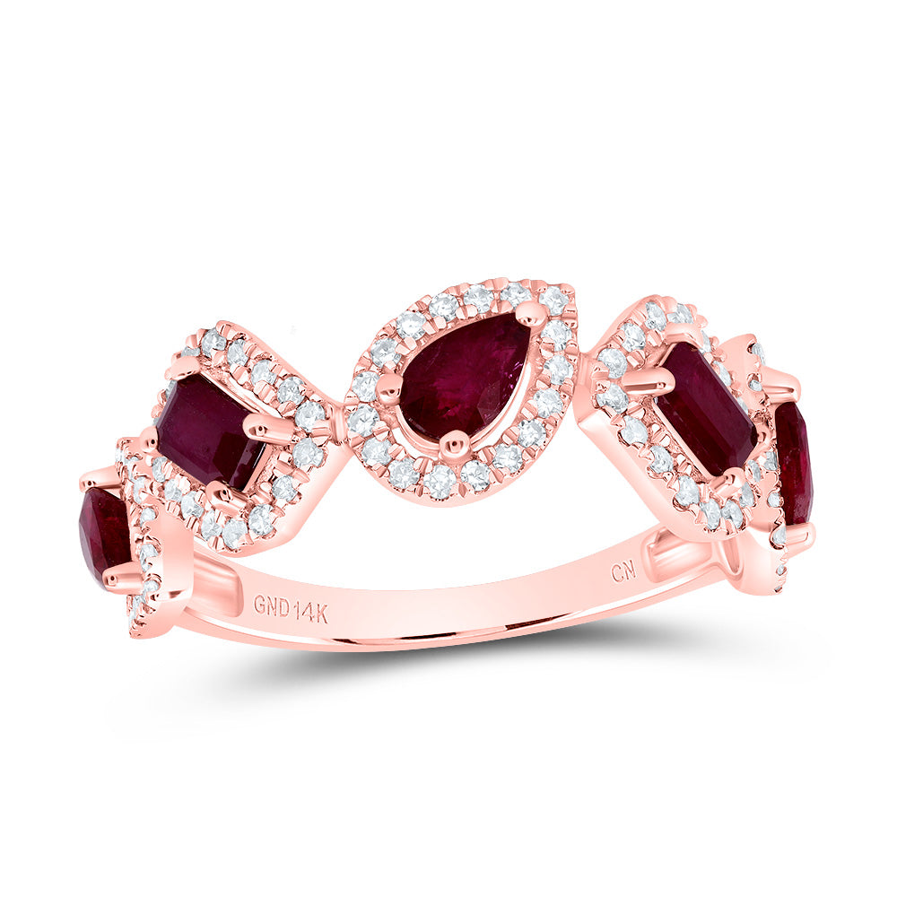 1/3CTW-NAT DIA CN 5/8CTW PS-RU 1/2CTW EM-RU NAT GEM FASHION RING 7 Daisy Joyeria