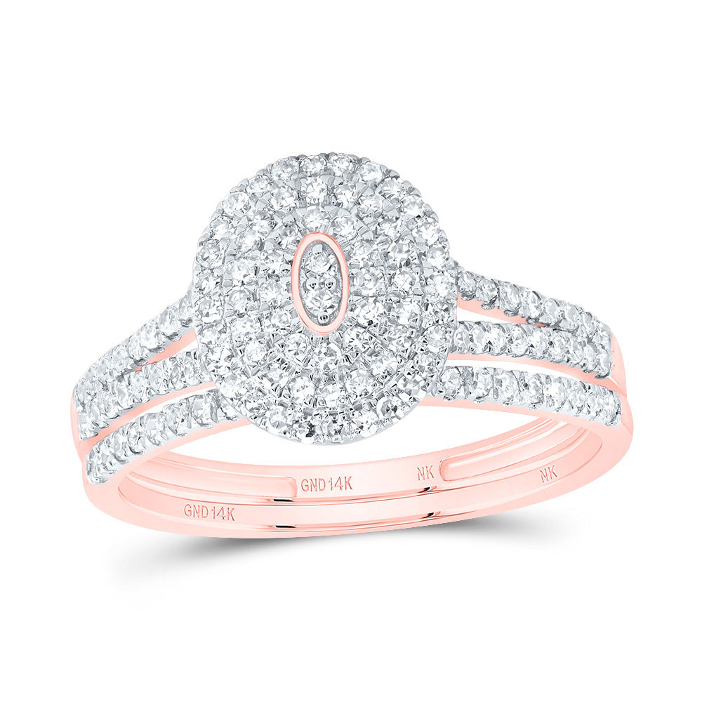 1/2CTW-DIA NK OVAL DOUBLE HALO BRIDAL SET 7 Daisy Joyeria