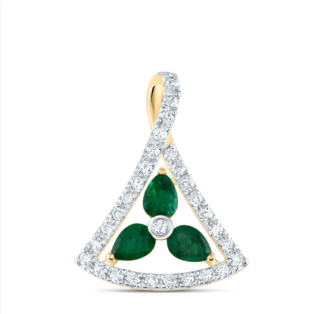 1/5CTW-DIA ANA M 1/3CTW-PS-EM  NAT GEM PENDANT Daisy Joyeria
