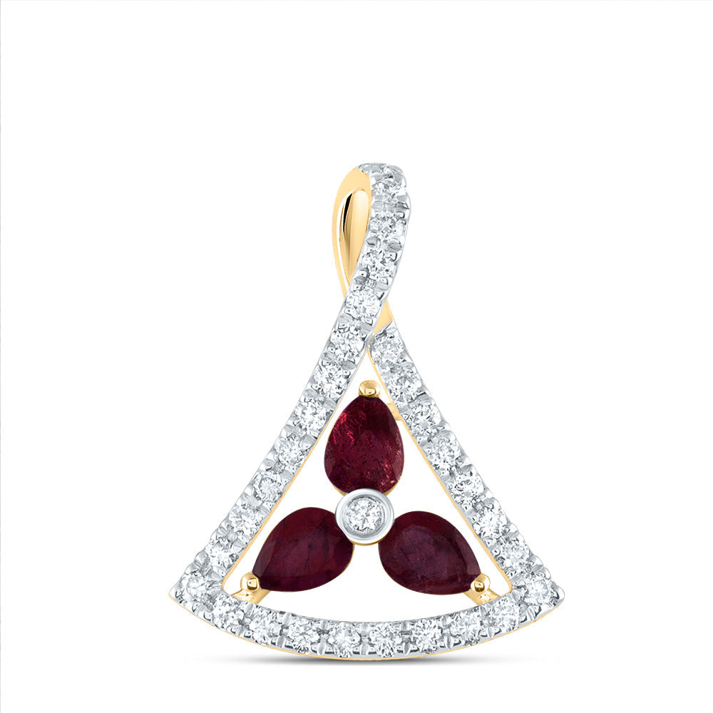 1/5CTW-DIA ANA M 1/2CTW-PS-RU  NAT GEM PENDANT Daisy Joyeria