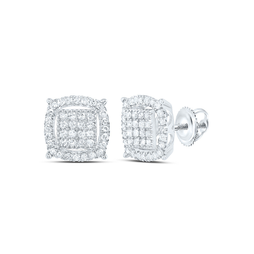 3/8CTW-DIA P1 CUSHION MENS STUD EARRING Daisy Joyeria