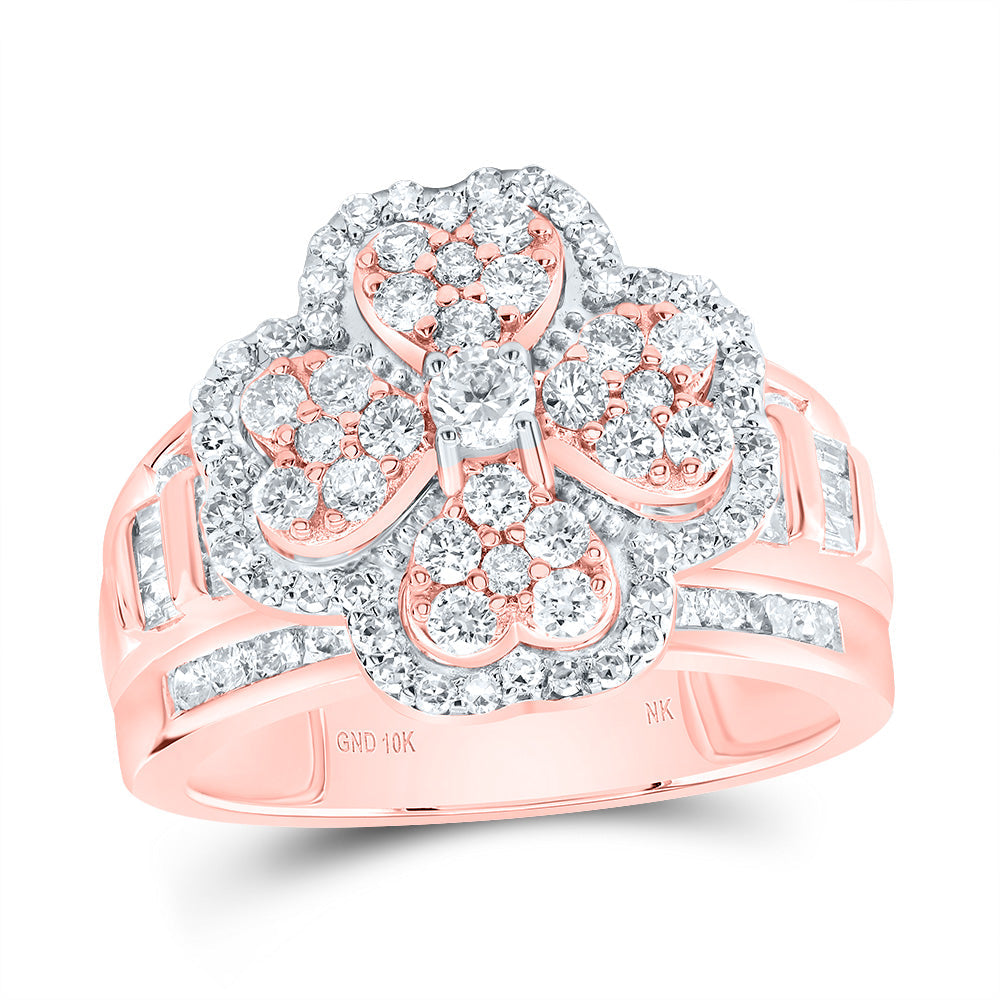 1 3/8CTW-DIA NK FASHION HEART CLOVER RING 7 Daisy Joyeria