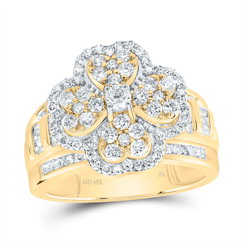 1 3/8CTW-DIA NK FASHION HEART CLOVER RING 7 Daisy Joyeria