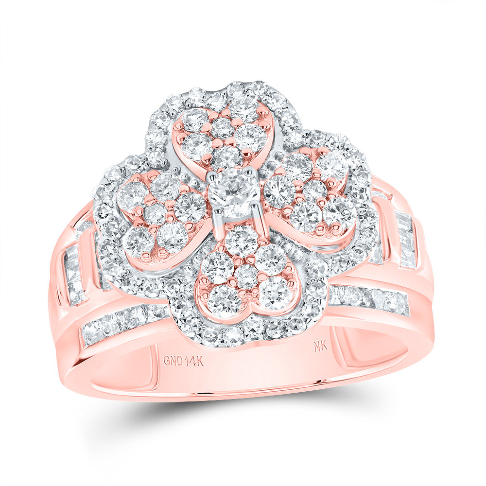 1 3/8CTW-DIA NK FASHION HEART CLOVER RING 7 Daisy Joyeria
