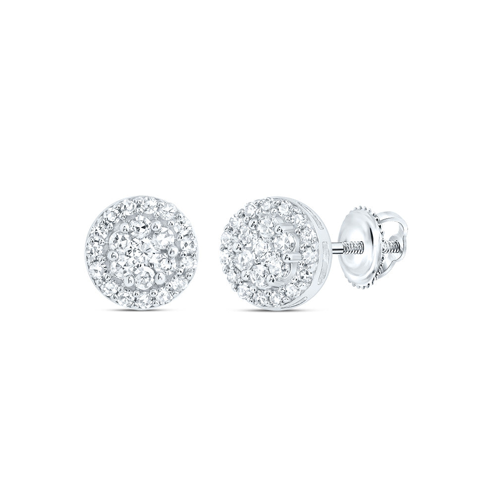 1/4CTW DIA NK ROUND FLOWER STUD EARRING Daisy Joyeria