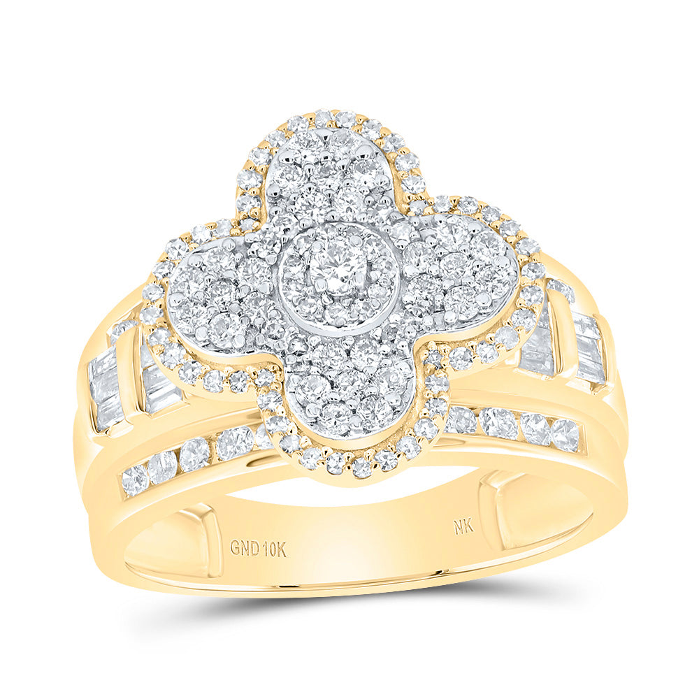 1CTW-DIA NK FASHION CLOVER RING 7 Daisy Joyeria