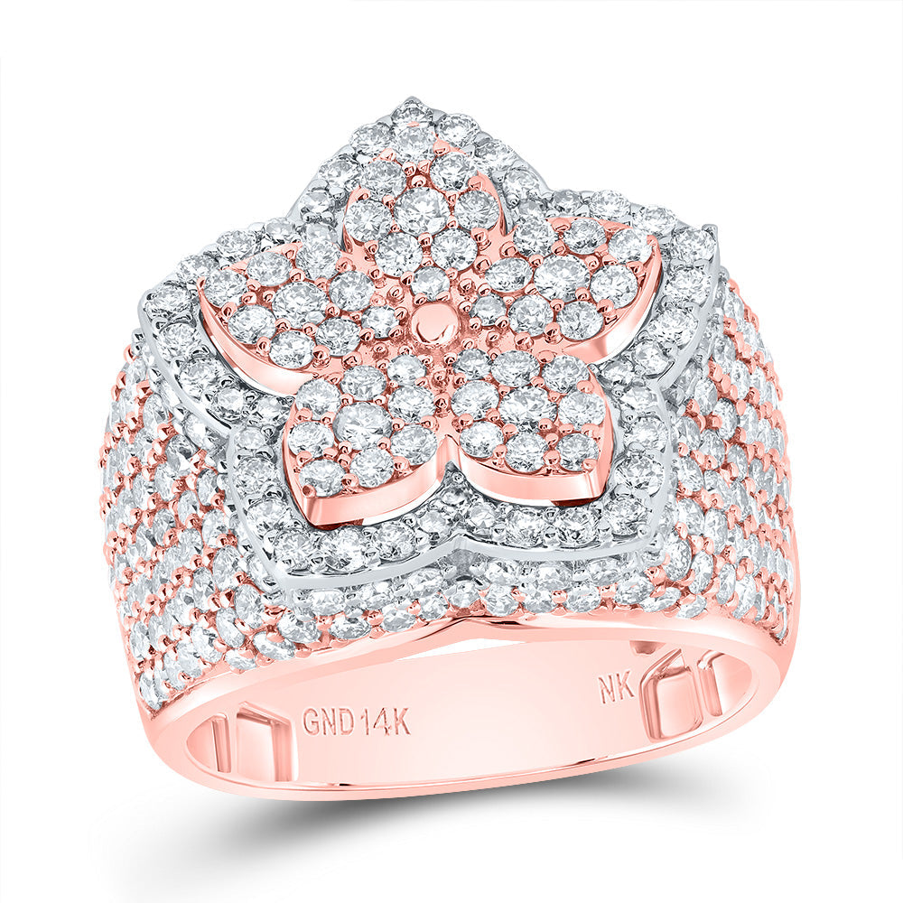 3 CTW-NAT DIA NK FASHION FLOWER RING 7 Daisy Joyeria