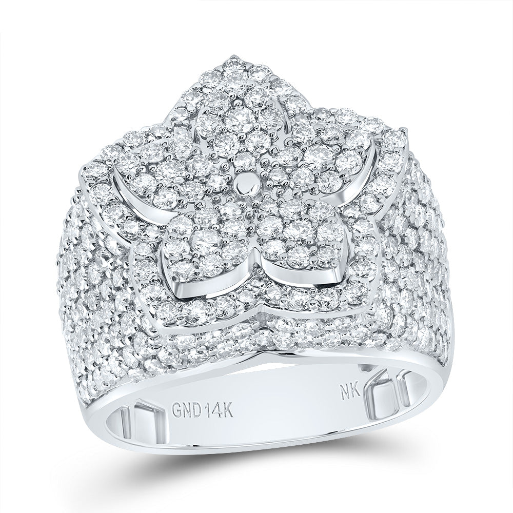 3 CTW-NAT DIA NK FASHION FLOWER RING 7 Daisy Joyeria