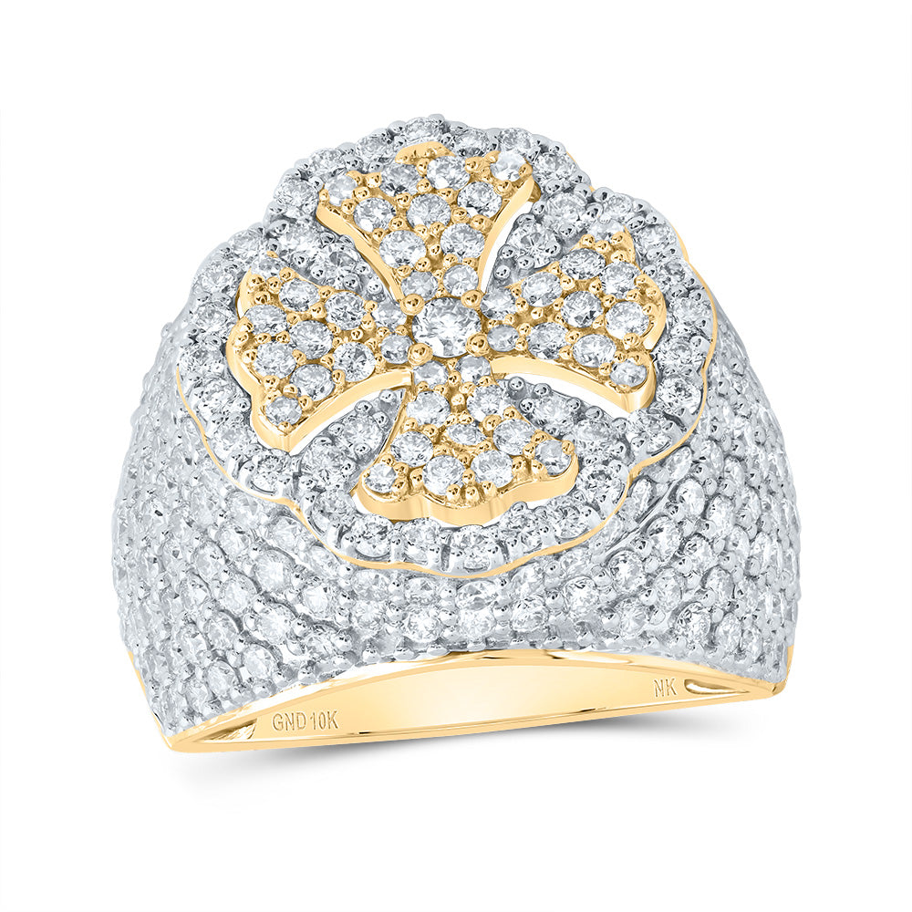 3 CTW-NAT DIA NK FASHION CROSS RING 7 Daisy Joyeria