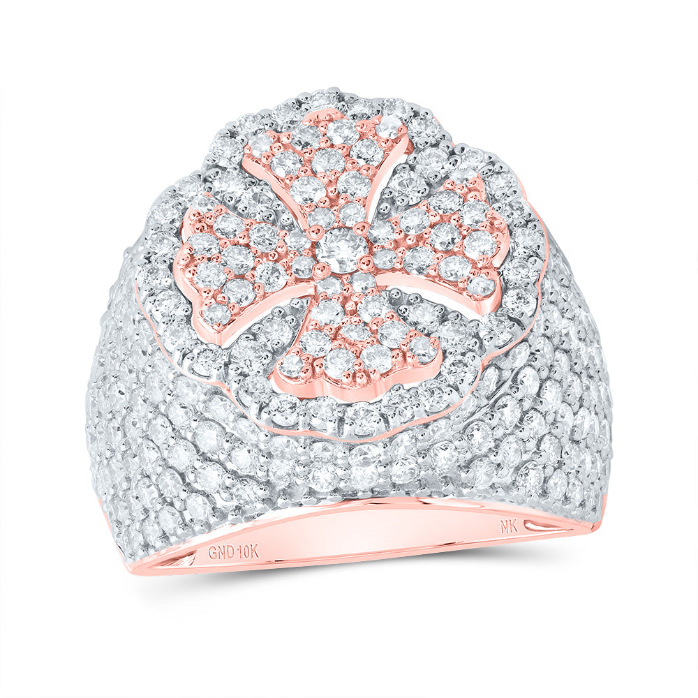 3 CTW-NAT DIA NK FASHION CROSS RING 7 Daisy Joyeria