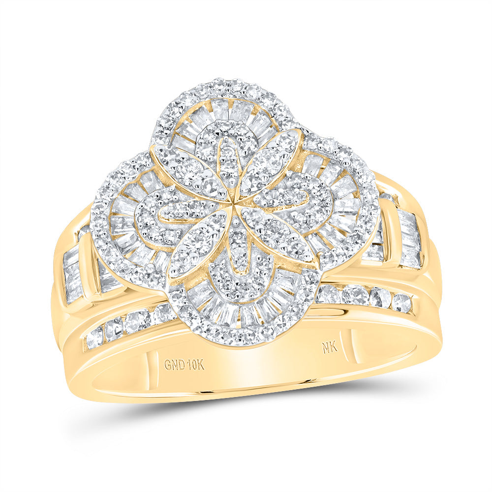 1CTW-DIA NK FASHION CLOVER RING 7 Daisy Joyeria
