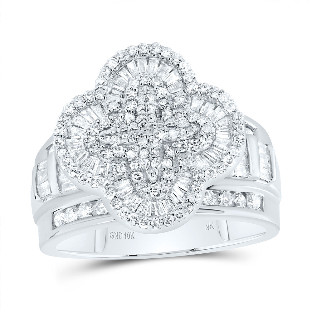 1 CTW-DIA NK FASHION CLOVER RING 7 Daisy Joyeria