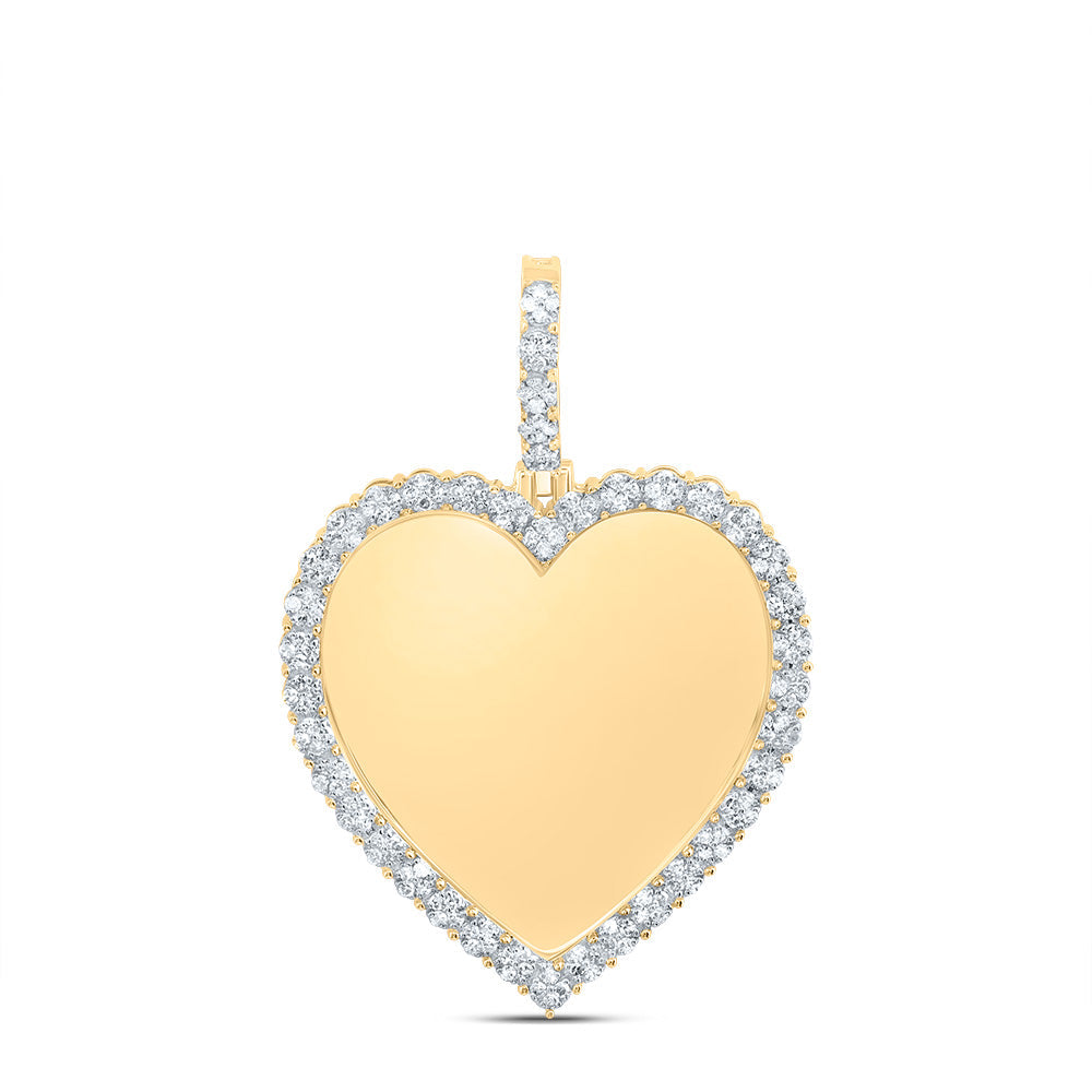 1/2CTW-NAT DIA NK FANUK MEMORY HEART MENS CHARM Daisy Joyeria