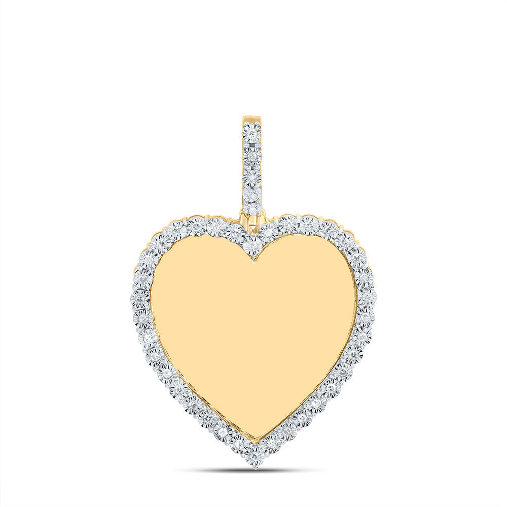 1/5CTW-NAT DIA NK FANUK MEMORY HEART MENS CHARM Daisy Joyeria