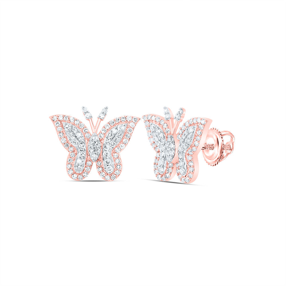 1/2CTW-NAT DIA NK FASHION BUTTERFLY STUD EARRING Daisy Joyeria