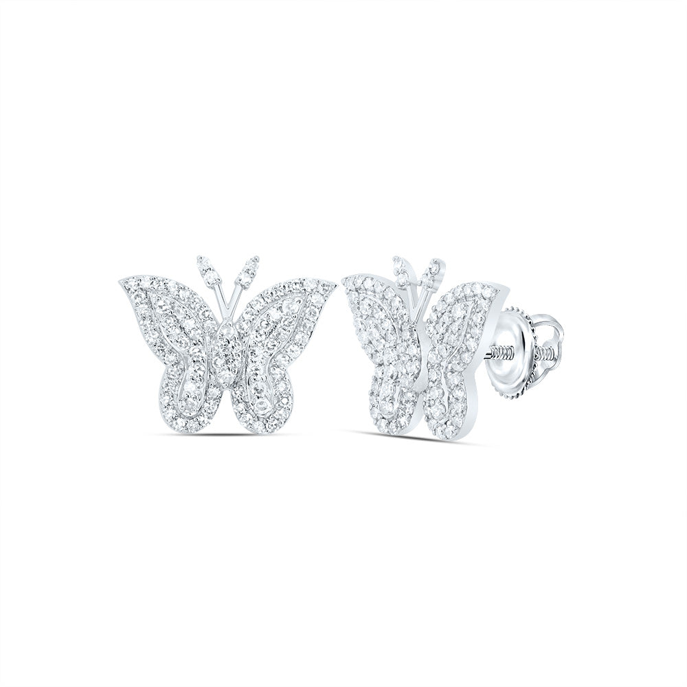 1/2CTW-NAT DIA NK FASHION BUTTERFLY STUD EARRING Daisy Joyeria