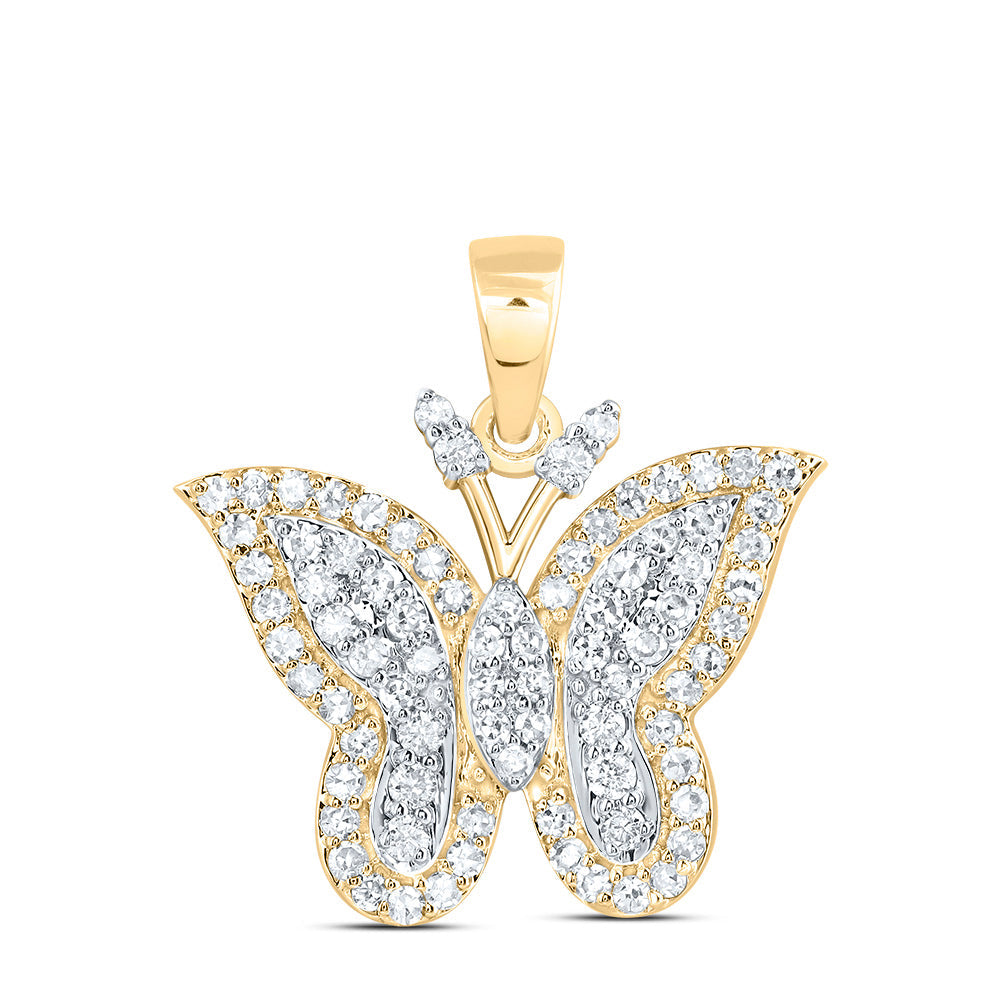 1/2CTW-NAT DIA NK FASHION BUTTERFLY PENDANT Daisy Joyeria