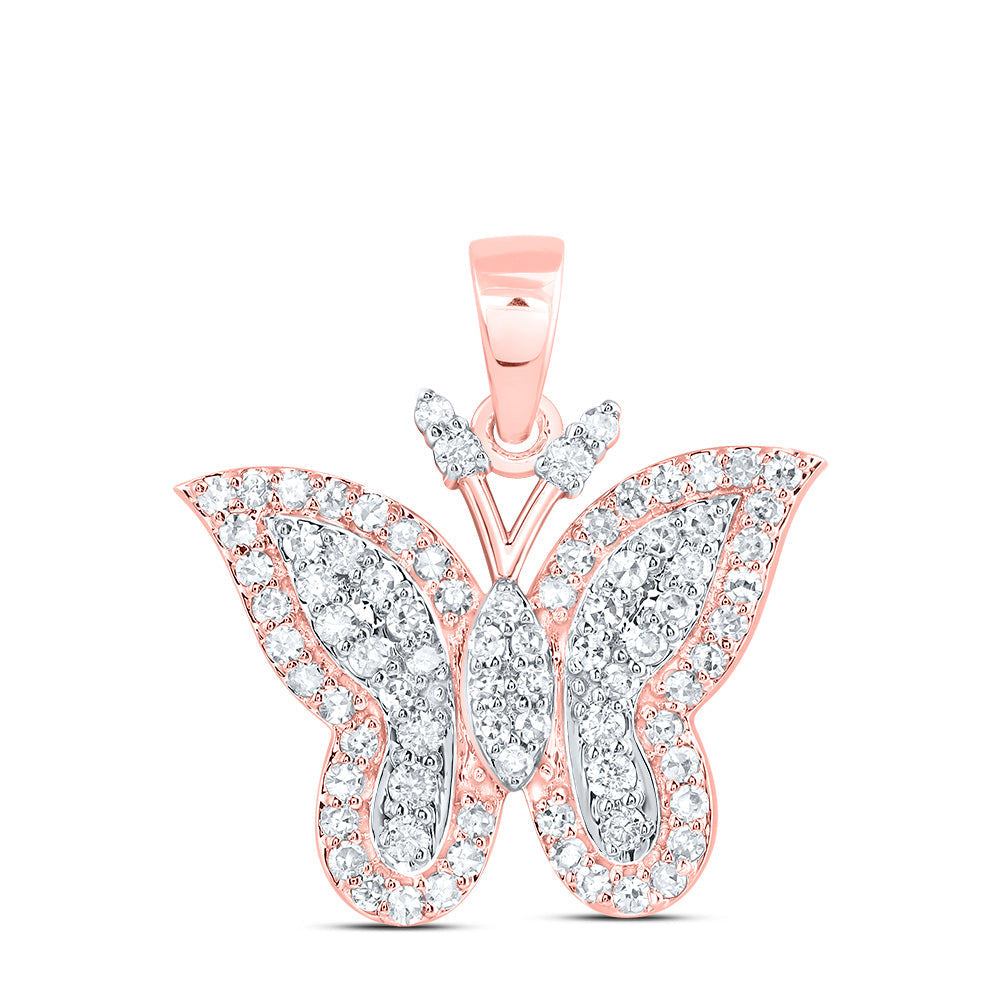 1/2CTW-NAT DIA NK FASHION BUTTERFLY PENDANT Daisy Joyeria