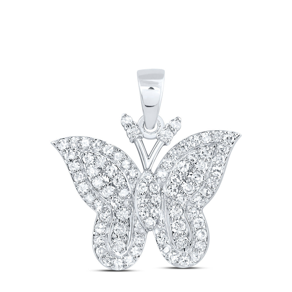 1/2CTW-NAT DIA NK FASHION BUTTERFLY PENDANT Daisy Joyeria