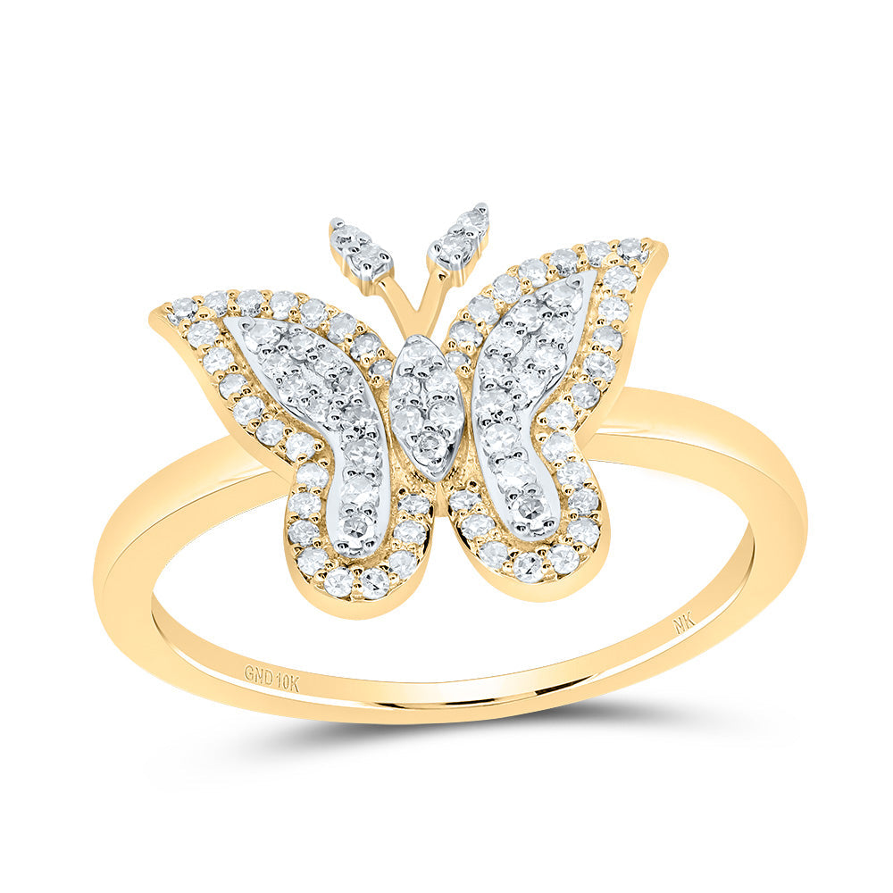 1/4CTW-NAT DIA NK FASHION BUTTERFLY RING 7 Daisy Joyeria