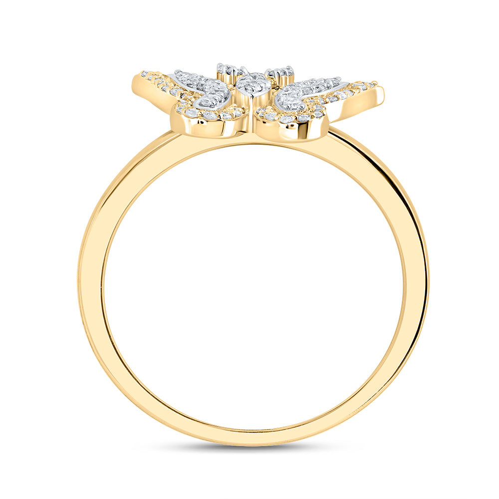 1/4CTW-NAT DIA NK FASHION BUTTERFLY RING 7 Daisy Joyeria