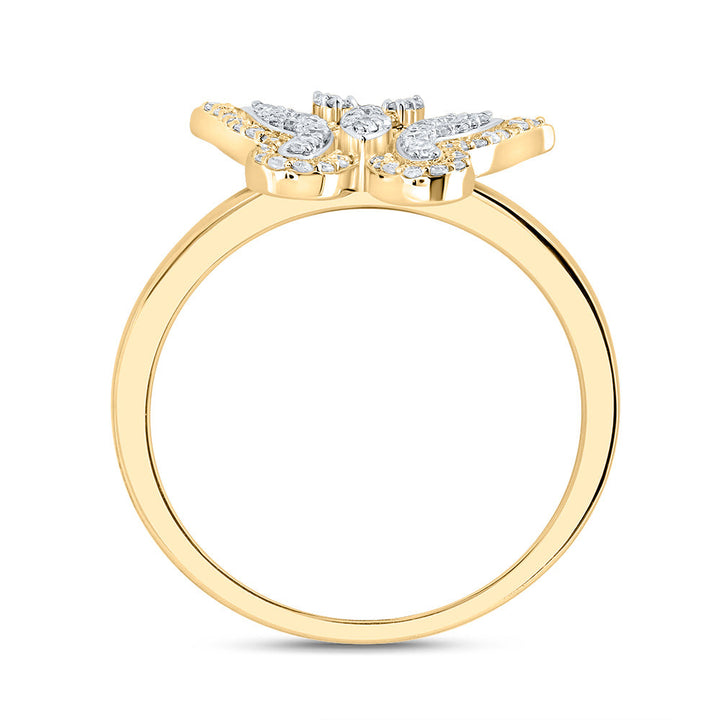 1/4CTW-NAT DIA NK FASHION BUTTERFLY RING 7 Daisy Joyeria