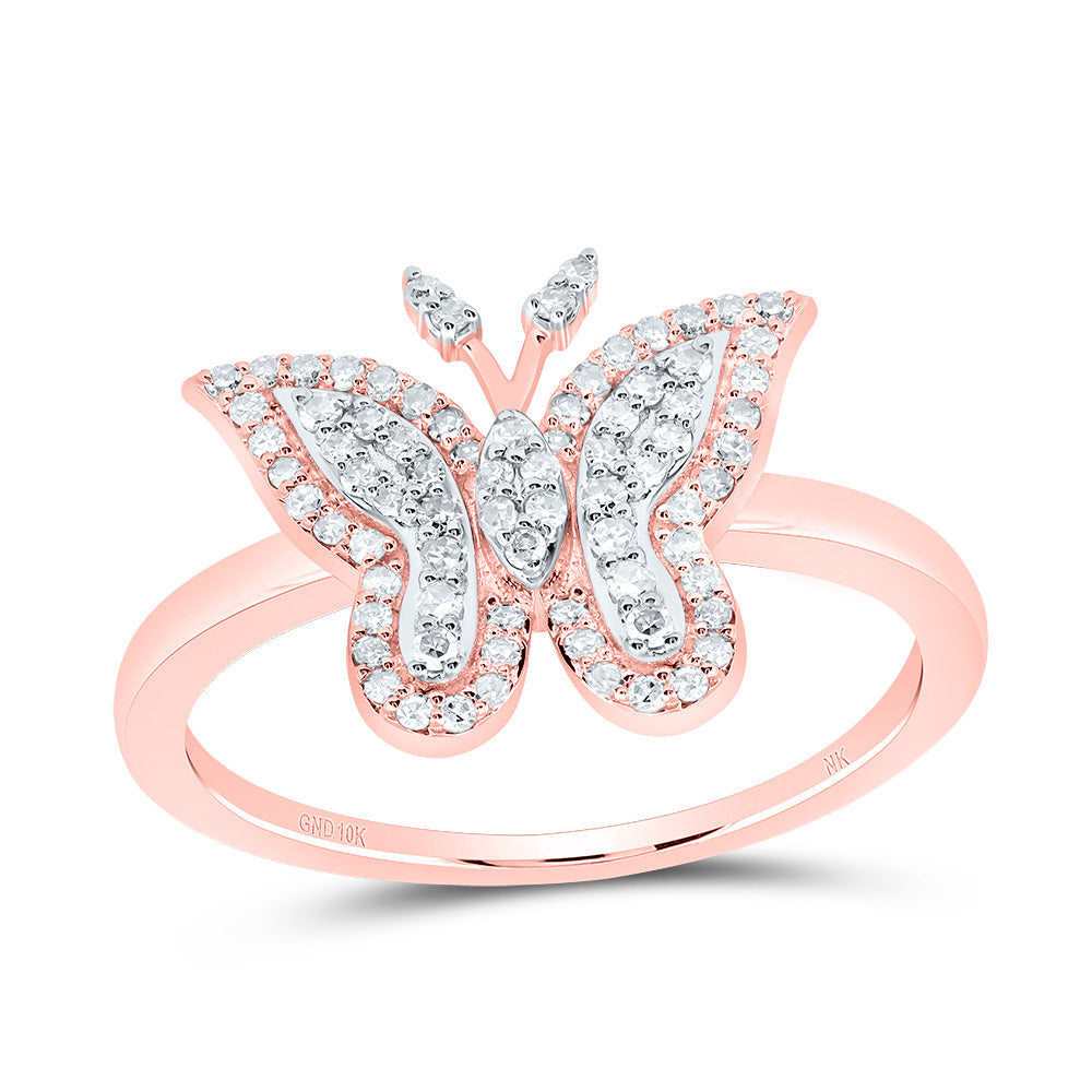 1/4CTW-NAT DIA NK FASHION BUTTERFLY RING 7 Daisy Joyeria