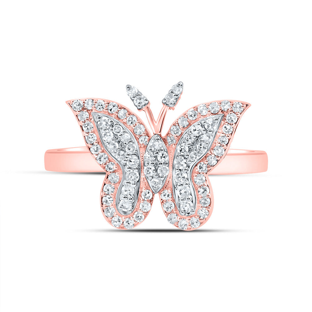 1/4CTW-NAT DIA NK FASHION BUTTERFLY RING 7 Daisy Joyeria