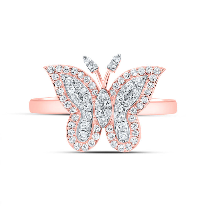 1/4CTW-NAT DIA NK FASHION BUTTERFLY RING 7 Daisy Joyeria
