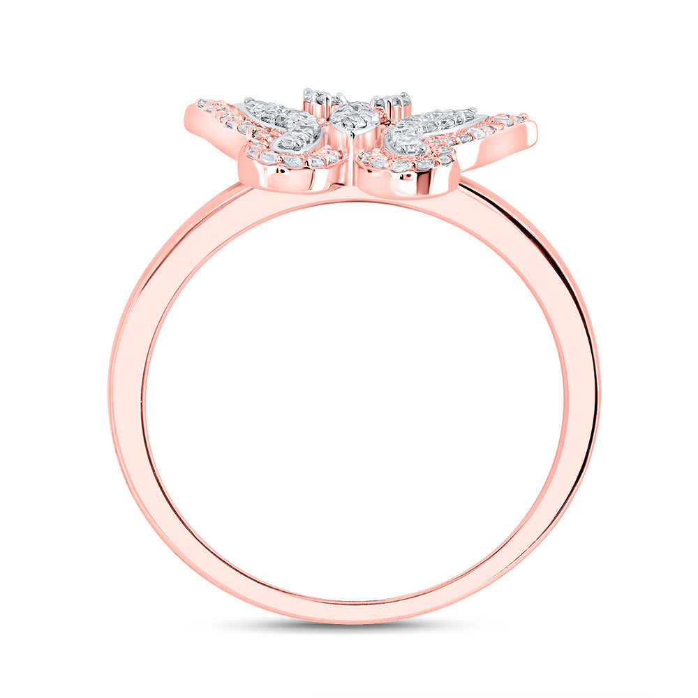 1/4CTW-NAT DIA NK FASHION BUTTERFLY RING 7 Daisy Joyeria