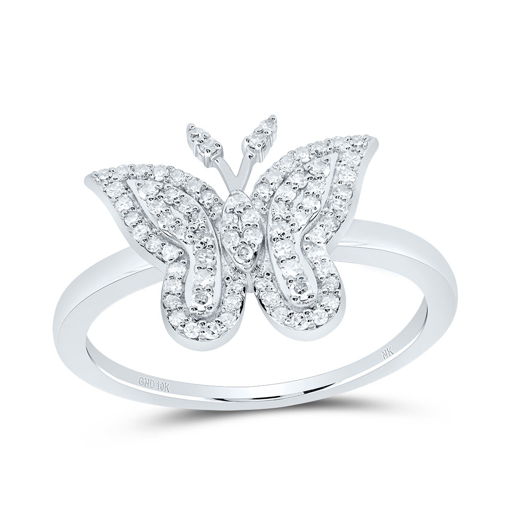 1/4CTW-NAT DIA NK FASHION BUTTERFLY RING 7 Daisy Joyeria