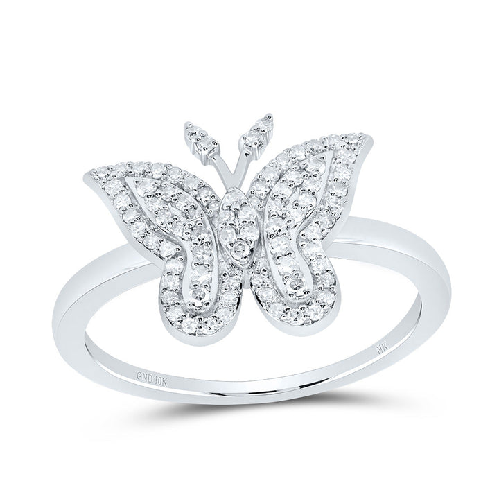 1/4CTW-NAT DIA NK FASHION BUTTERFLY RING 7 Daisy Joyeria