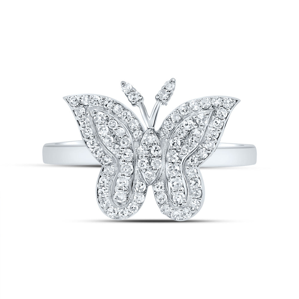 1/4CTW-NAT DIA NK FASHION BUTTERFLY RING 7 Daisy Joyeria