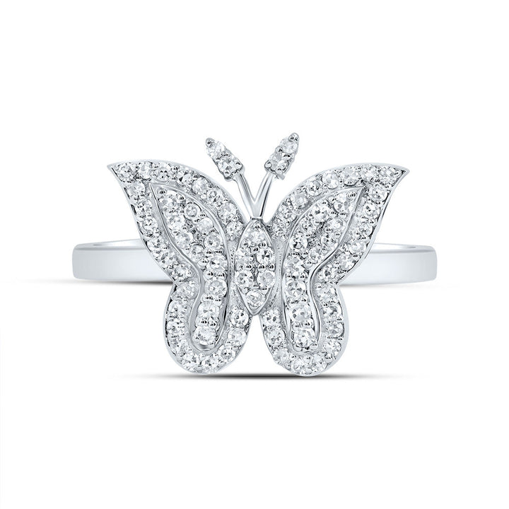 1/4CTW-NAT DIA NK FASHION BUTTERFLY RING 7 Daisy Joyeria