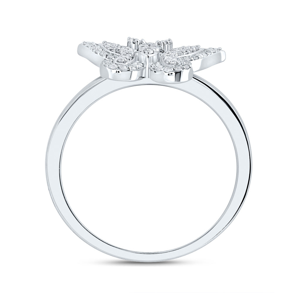 1/4CTW-NAT DIA NK FASHION BUTTERFLY RING 7 Daisy Joyeria