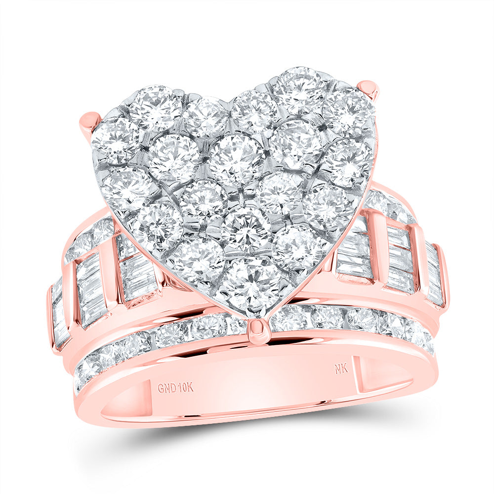 3CTW-NAT DIA NK FASHION HEART RING 7 Daisy Joyeria