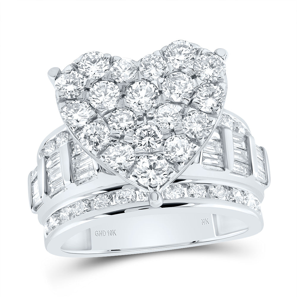 3CTW-NAT DIA NK FASHION HEART RING 7 Daisy Joyeria