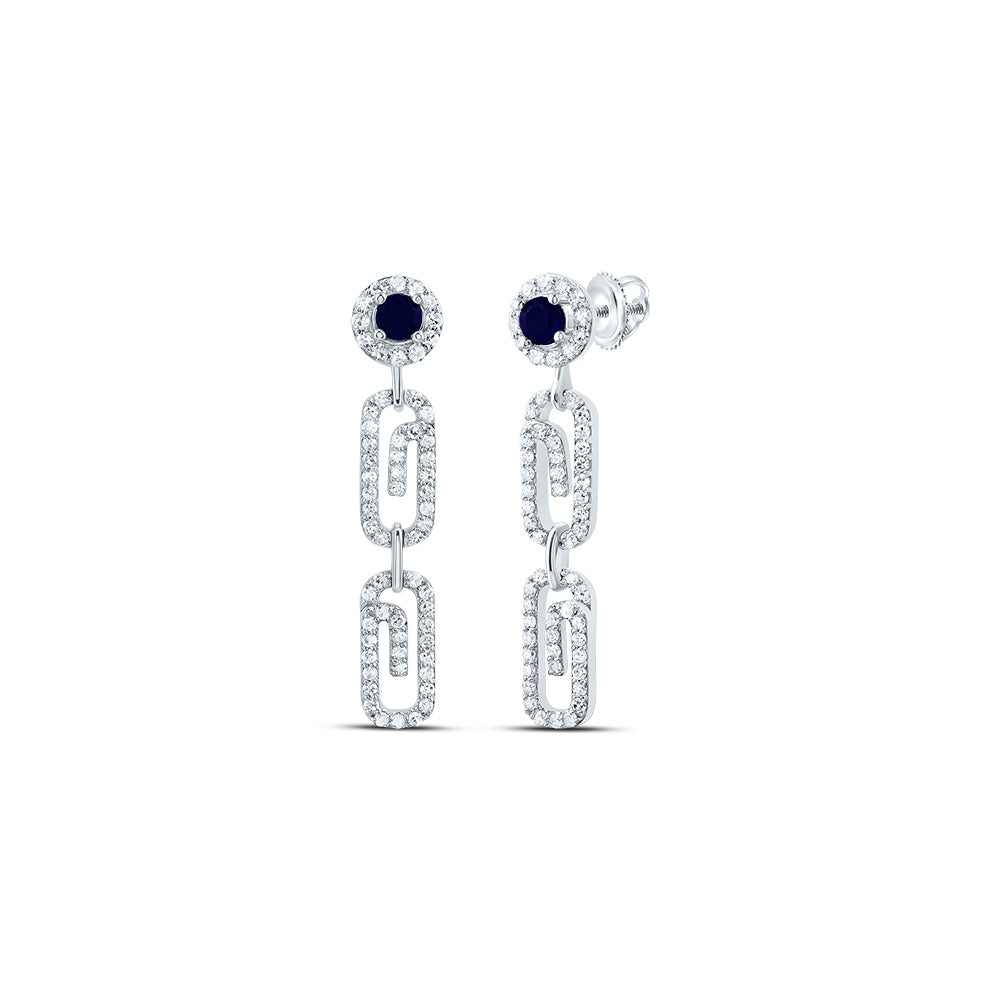 1/2CTW-NAT DIA CN 3MM RD-BS NAT GEM PAPER CLIP DANGLING EARRING Daisy Joyeria